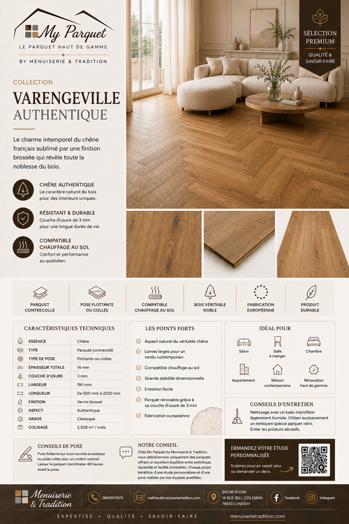 Varengeville Authentique – Parquet chêne point de Hongrie
