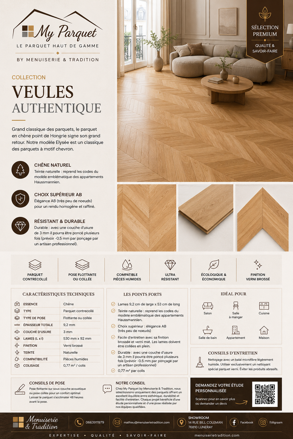 Parquet Contrecollé- Chêne